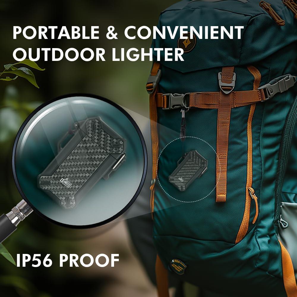 TIKETT Dual Arc Waterproof Windproof Camp Lighter with Retractable Flexible Long Neck,USB Rechargeable Lighter for CandleGrill,and Outdoor