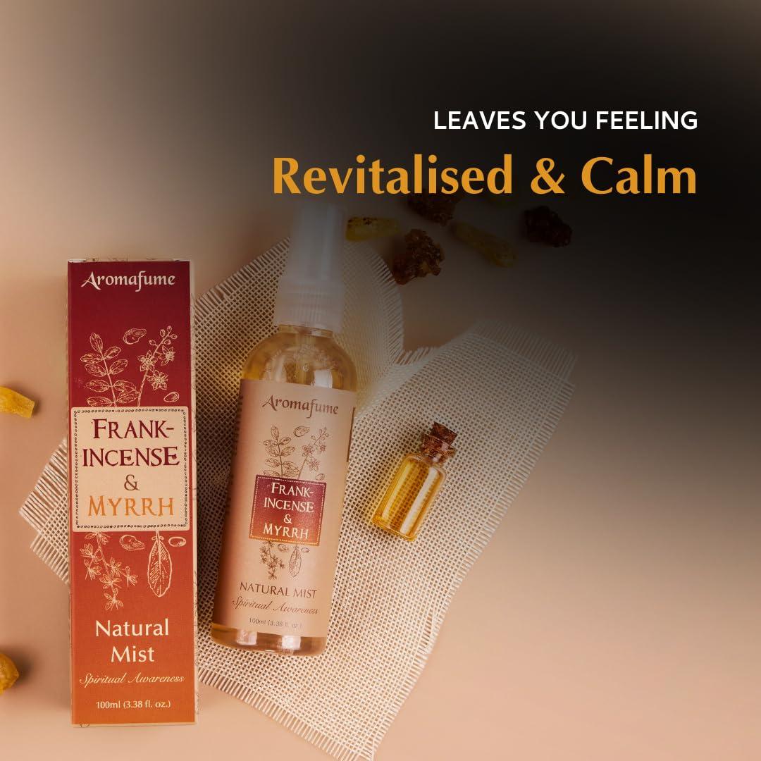 Aromafume Frankincense Mist 100ml | Frankincense & Myrrh Mist | 100ml | Aromatherapy | Natural Air fresheners for Home | Spiritual Meditation | Conscious Smudging