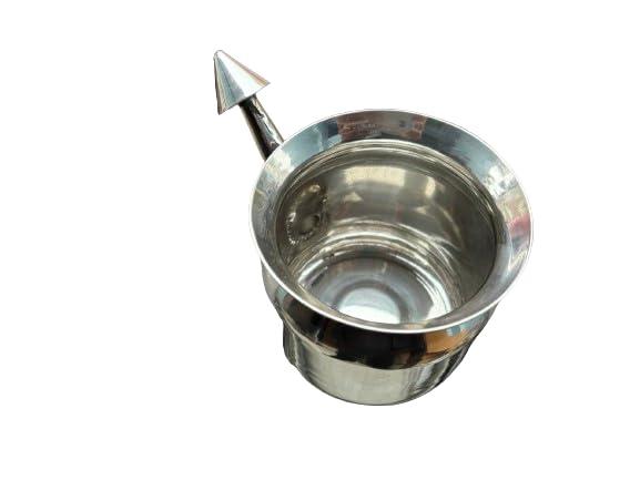The Yogis The Yogis 304 Grade Stainless Steel Ayurvedic Jal Neti Pot for Sinus Congestion and Nasal Cleansing Steel Jal Neti Pot for Nasal Wash | Size: 500mL | With - 1 Rubber Neti and 1 Eye Wash Cup