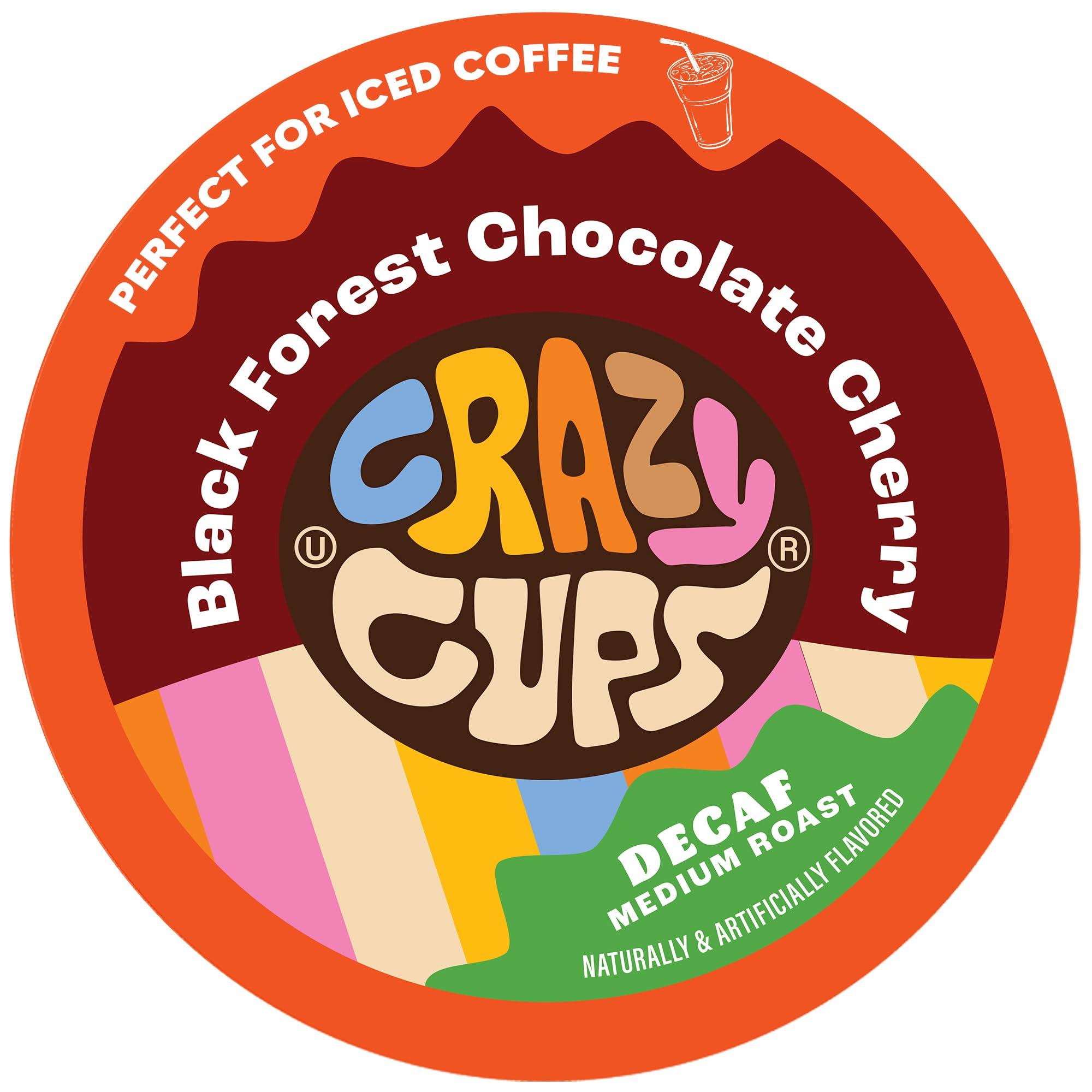Crazy Cups Crazy Cups Decaf Black Forest Chocolate Cherry Coffee Pods, Decaf Flavored Coffee Pods In Single Serve Cups Compatible With Keurig K Cups Machine(Pack of 1, 22 Count Total)