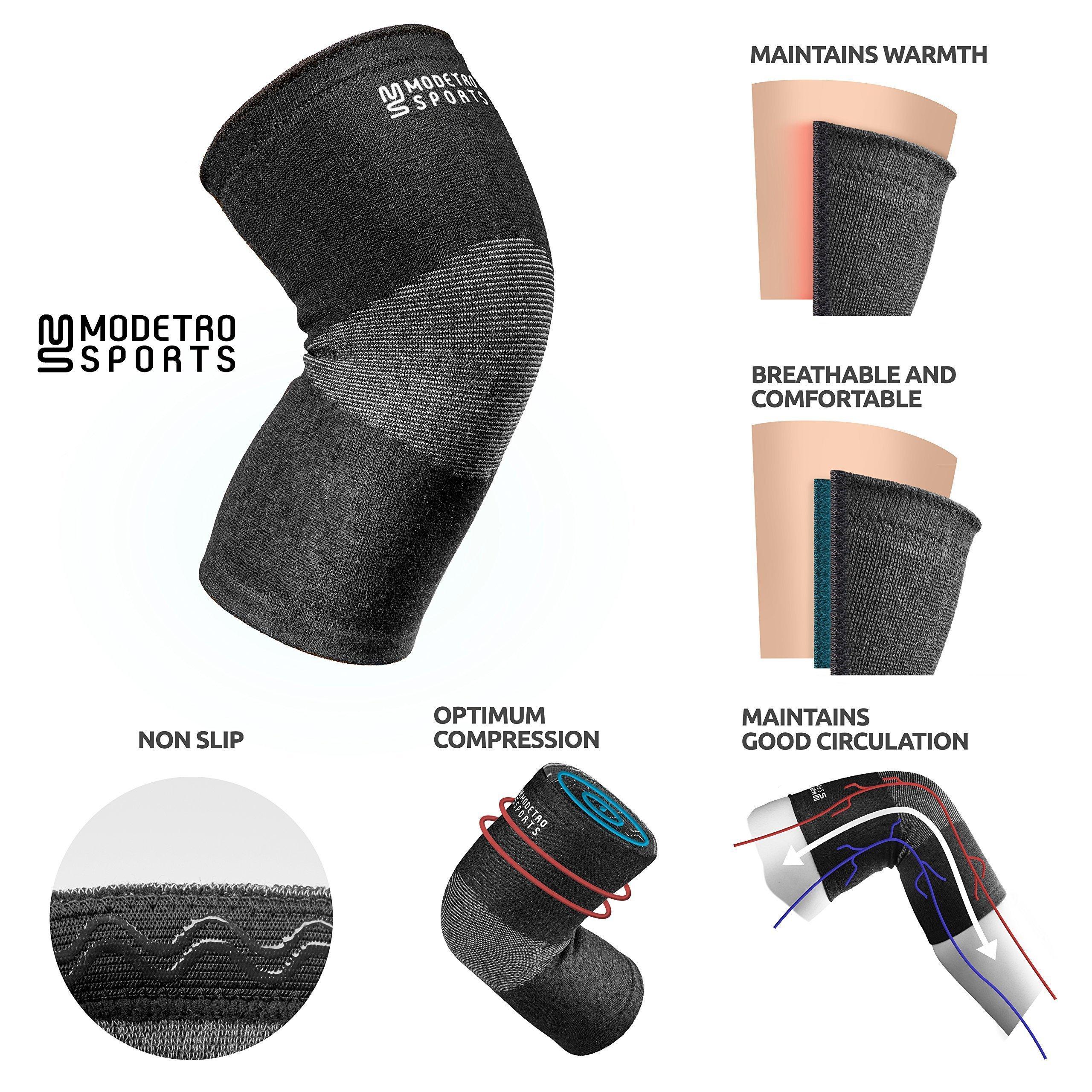 Modetro Sports Modetro Sports Knee Compression Sleeve - Knee Support Compression Sleeve Brace for Men Women - Knee Brace for Runner Weight Lifting Knee Sleeve