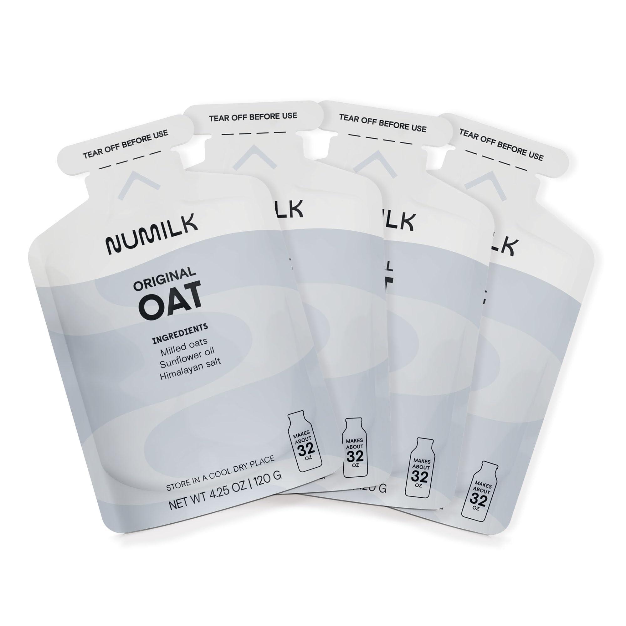 Numilk Numilk Pouches - Original Oat - Creamy Plant-Based Milk in Seconds - Easy-to-Use with the Numilk Nut Milk Maker Machine - Dairy Free Milk Beverage - One Pouch Makes 32oz - 4-Pack