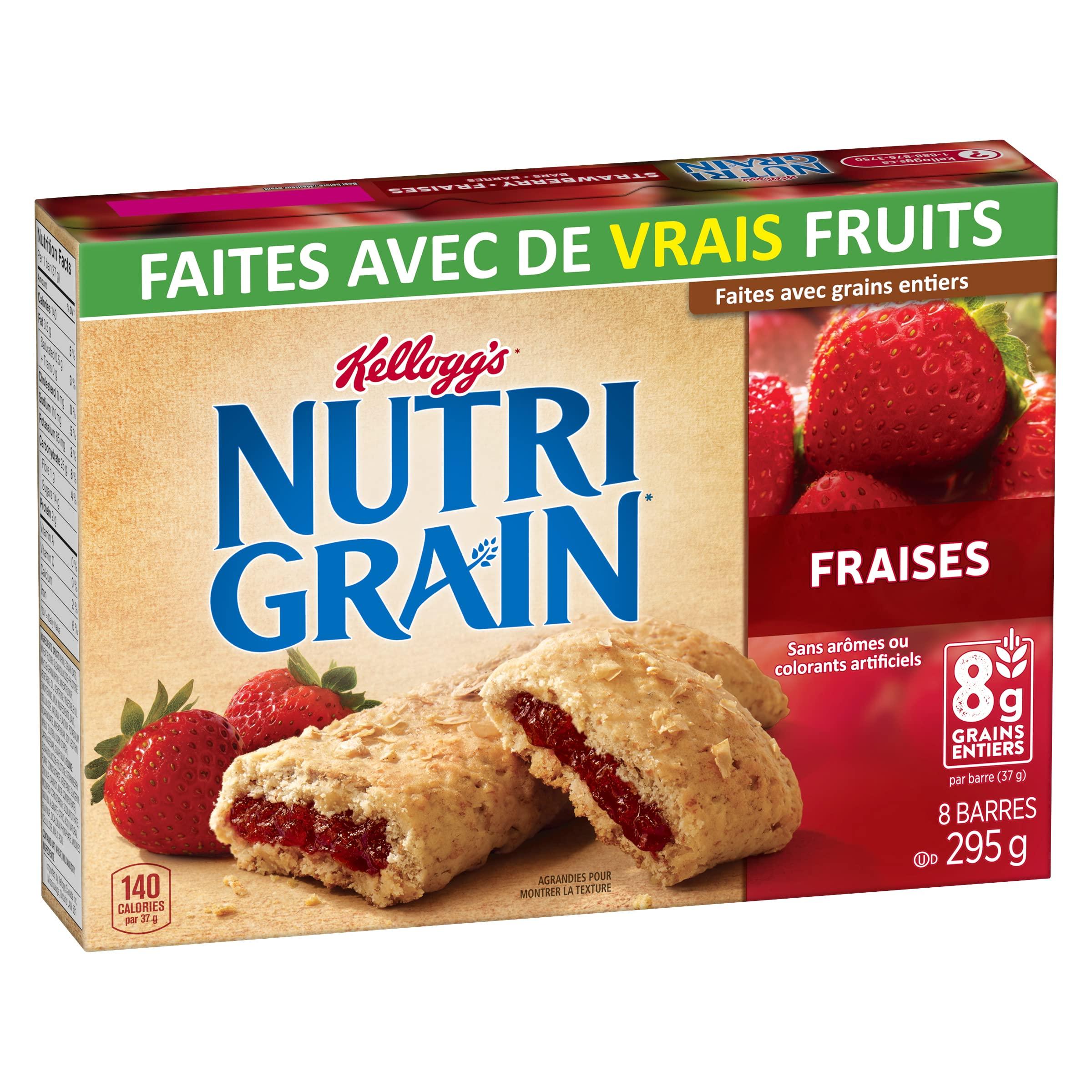 Kellogg\'s Kellogg\'s Nutri-Grain, Strawberry Cereal Bars, 295g/10.4oz., 8ct, (Imported from Canada}
