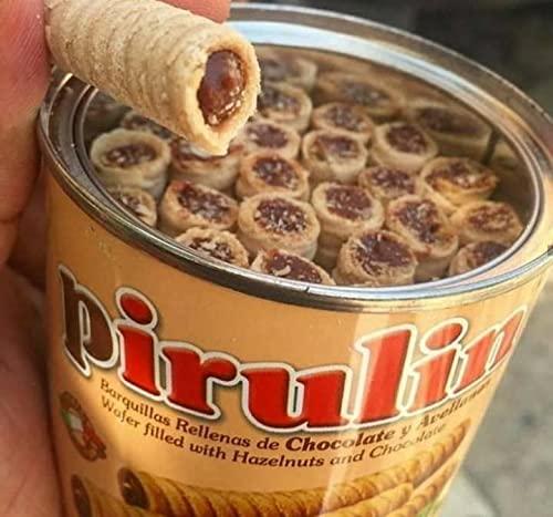Pirulin Venezuela Pirulin Chocolate –Barquillas rellenas de Chocolate y Avellanas, Original de Venezuela / Pirulin Chocolate–Rolled Wafer Filled with Hazelnuts and Chocolate, Original from Venezuela (2Pack/380gr TOTAL)