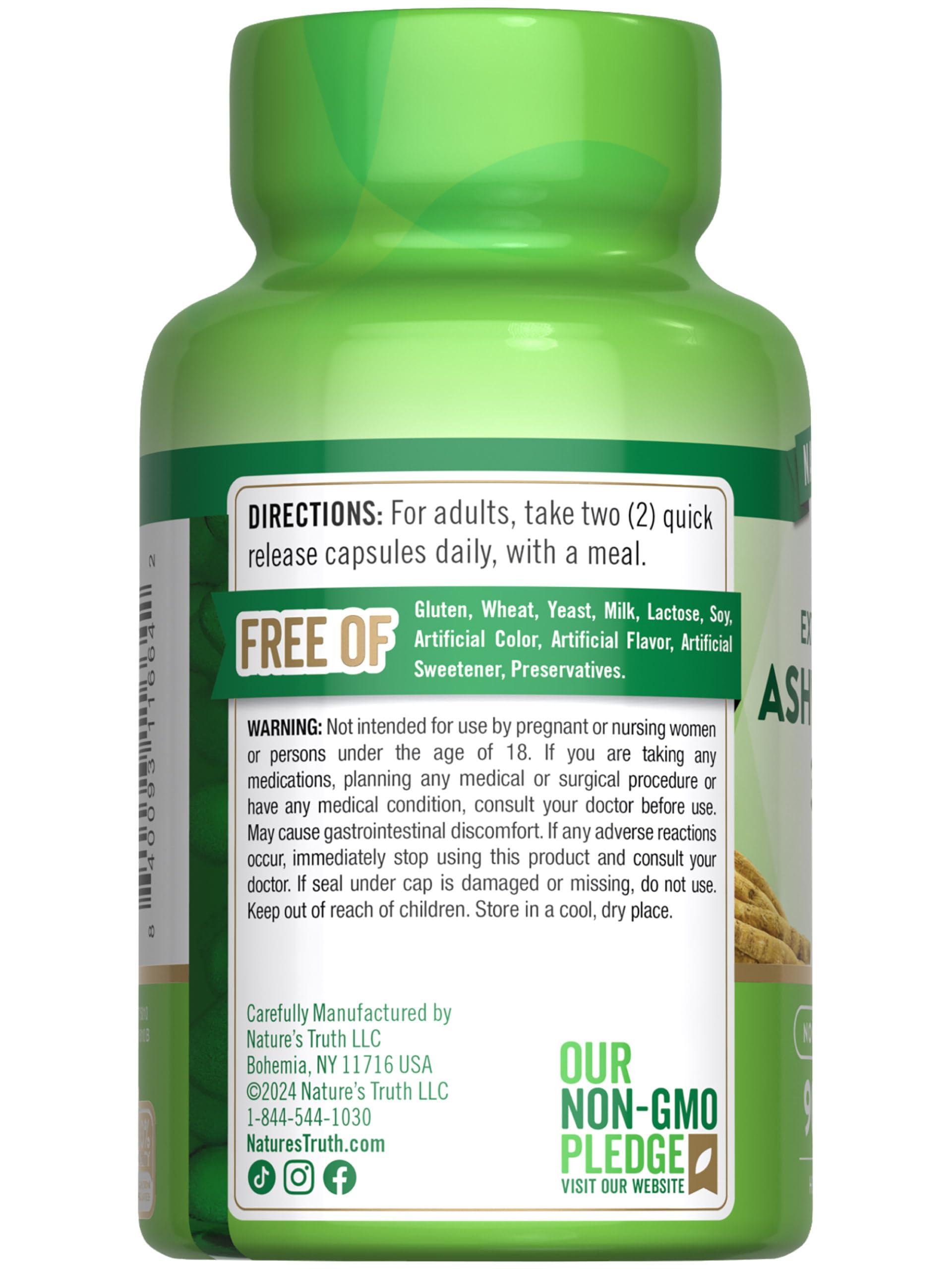 Nature\'s Truth Nature\'s Truth Ashwagandha Capsules | 3000mg | 90 Count | Extra Strength | with Black Pepper | Non-GMO & Gluten Free Supplement