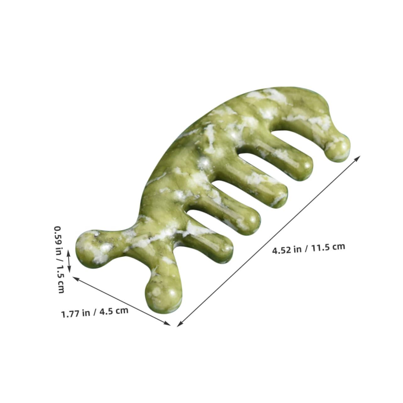 Healeved Healeved Jade Massage Comb Trigger Twist Hair Comb Tooth Sebum Comb Acupoint Jade Comb Scrubber Pet Head Scalp Cordless Bristle Blow Dryer Comb Attachment Manual Face Brush Skin Stick Green
