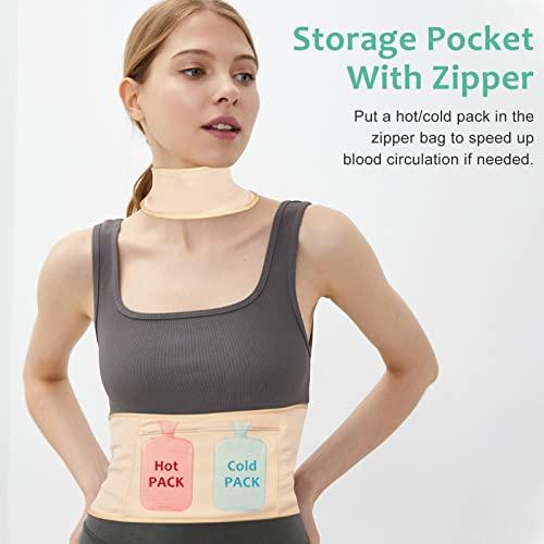 MRLI Castor Oil Pack Wrap, MRLI 5 Pack Castor Oil Pack for Liver Detox, Organic Cotton Flannel for Castor Oil Pack, Reusable Castor Oil Pack Kit for Thyroid Neck with Adjustable Elastic Strap