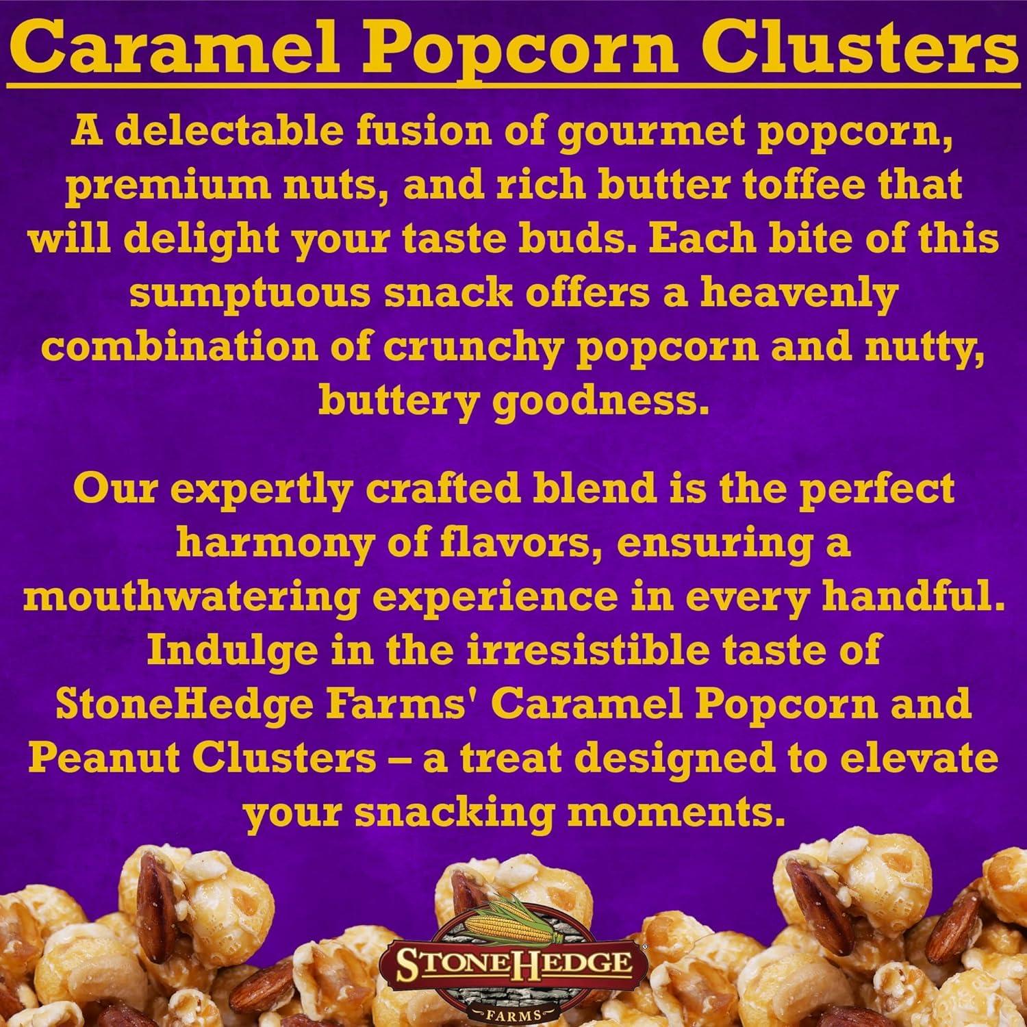 Stonehedge Farms Stonehedge Farms Gourmet Caramel Popcorn Clusters | 20 oz (Pack of 2) | Reclosable Containers | Mix Of Popcorn, Cashews, Almonds and Butter Toffee | Holiday Snack Gift