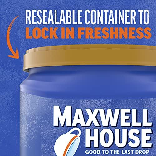 MAXWELL HOUSE Maxwell House Half Caff Medium Roast Ground Coffee with 1/2 the Caffeine (2 ct Pack, 25.6 oz Canisters)