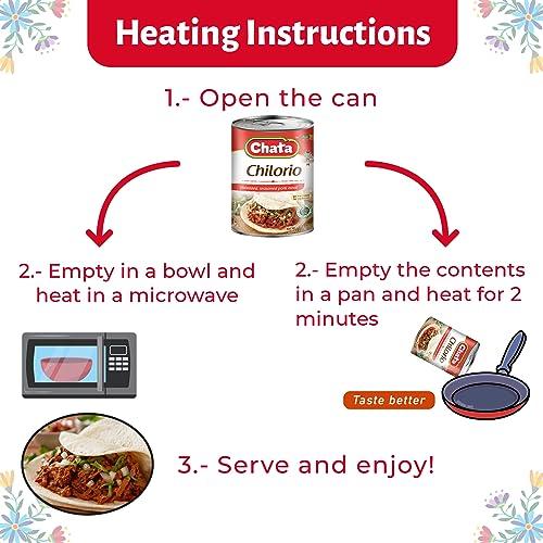 Chata CHATA Pork Chilorio 13.05 Oz Can | Shredded, Seasoned Pork Meat Pack 1