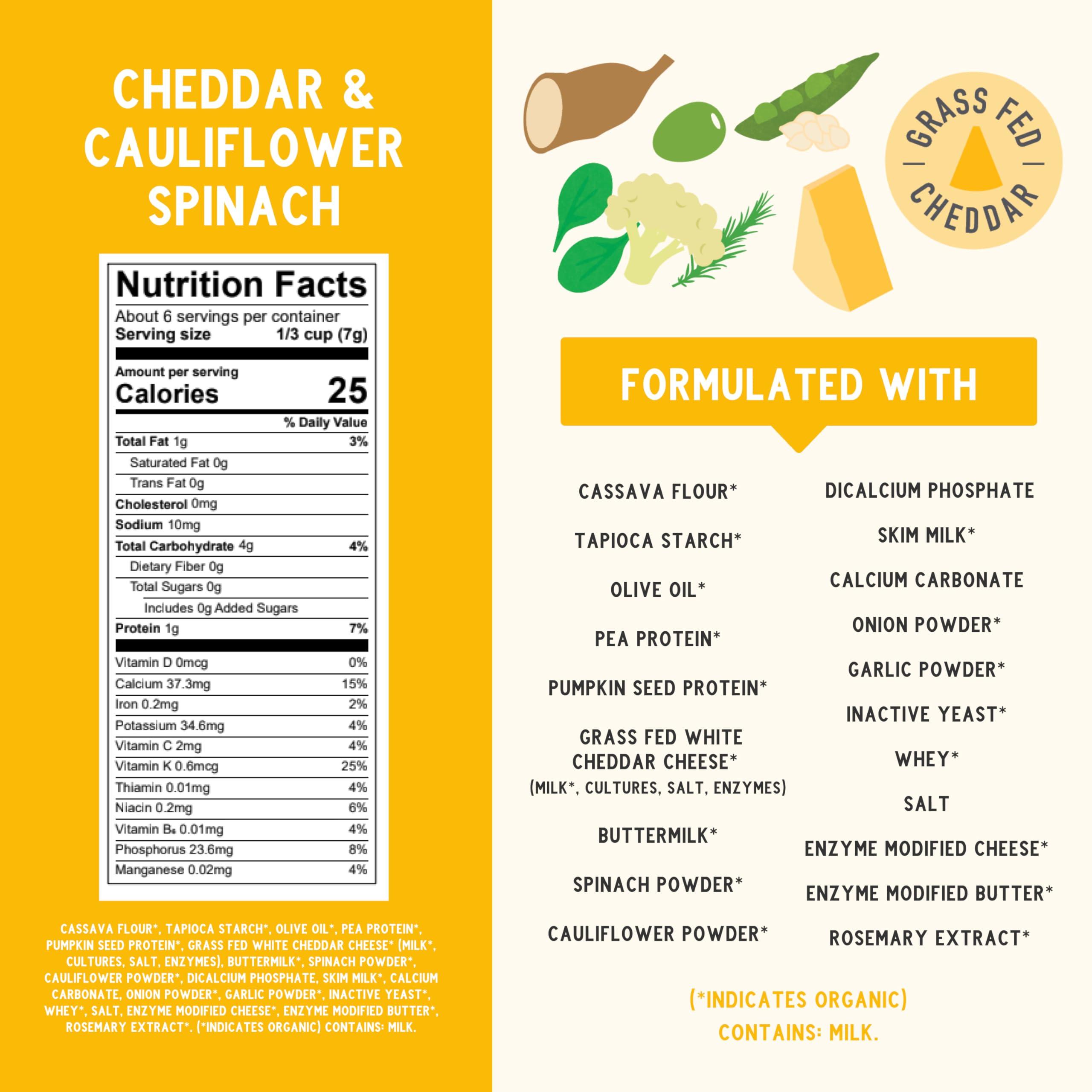 Serenity Kids Serenity Kids 6+ Month Grain-Free Toddler & Baby Puffs - No Sugar, Gluten & Rice - BPA & Allergen-Free - With Organic Cassava, Veggies & Herbs, White Cheddar & Cauliflower - 6 Count