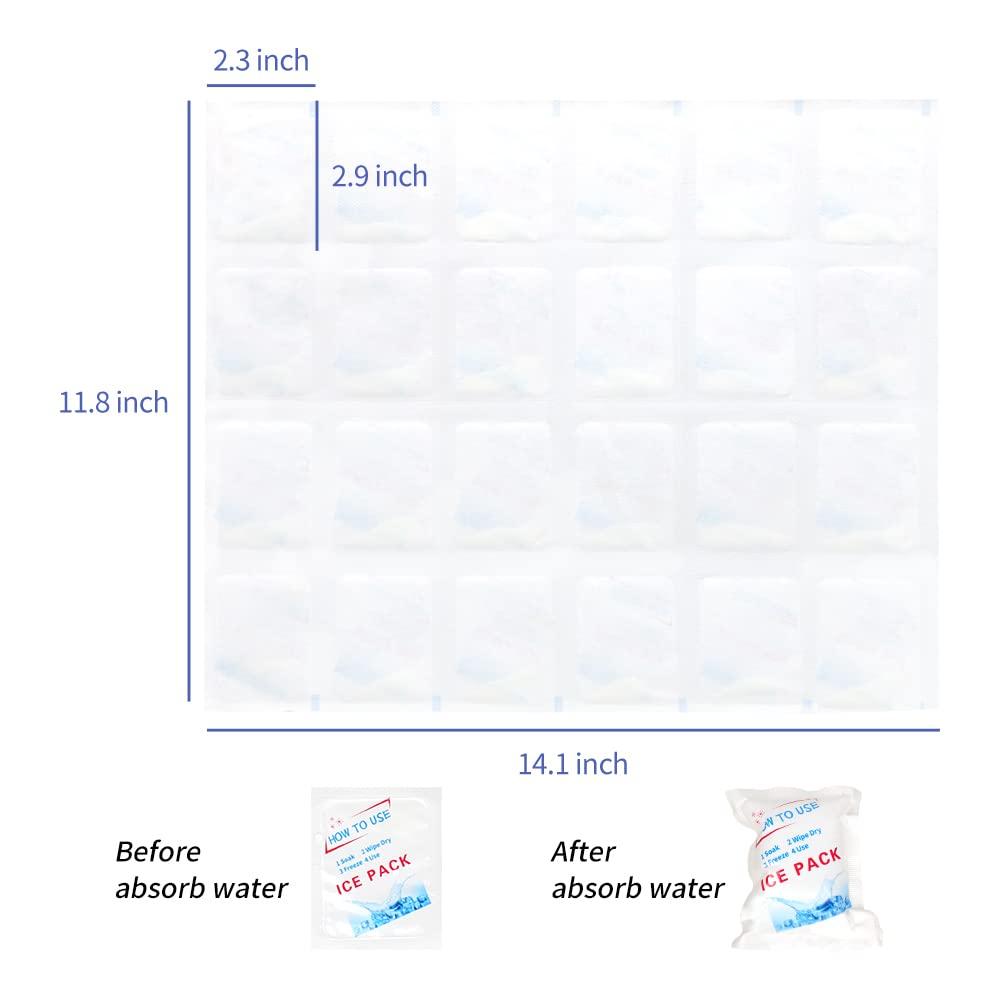 YouWeMed Cold Packs Dry Ice for Shipping Frozen Food Cold Pack for Lunch Bags, Ice Pack Long Lasting Cold Ice Pack Sheets for Transport Food (25 Sheets/4 x 6 Cells)