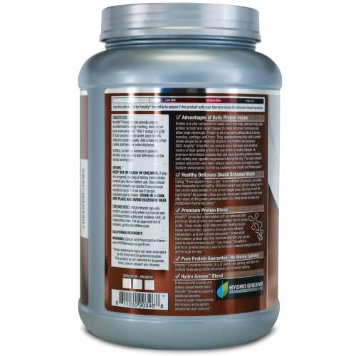 AMPLIFY AMPLIFY NDS Nutrition Smoothie Premium Whey Protein Powder Shake with Added Greens and Amino Acids - Build Lean Muscle, Gain Strength, Lasting Energy, and Lose Fat - Double Chocolate (30 Servings)