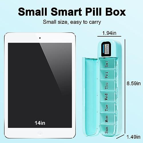 Odaro Odaro Electronic Pill Dispenser Medication Alarm - Weekly Travel Pill Case, 7 Day Pill Holder with APP, Once a Day Portable Pill Box Reminder for Elderly(Green)