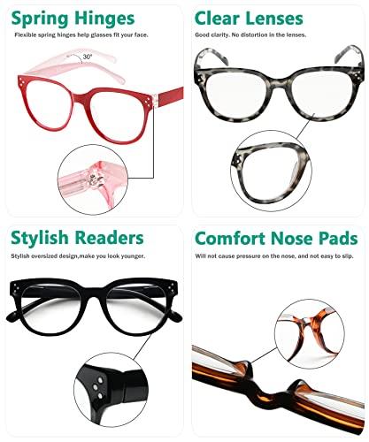 Eyekepper Eyekepper Oversize Reading Glasses Women Stylish Readers - Grey Tortoise +1.50