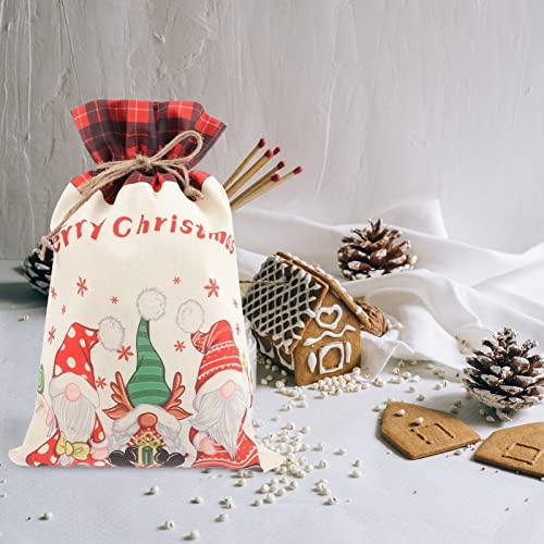 Gadpiparty Gadpiparty 2pcs Cartoon Bag Jewelry Bags Chrismas Bags Prensents Bag for Xmas Christmas Santa Pouches Burlap Bag Xmas Party Favor Bag Linen Sack Drawstring