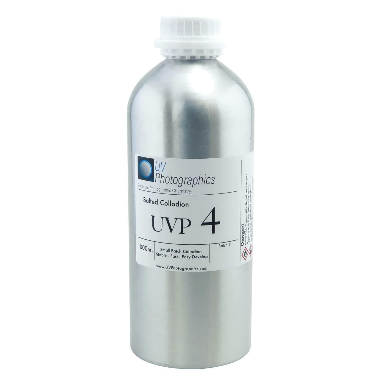 UV Photographics UVP 4 Salted Collodion - Premixed - for Making Wet Plate Tintypes, Ambrotypes, & Glass Negatives (1000mL)