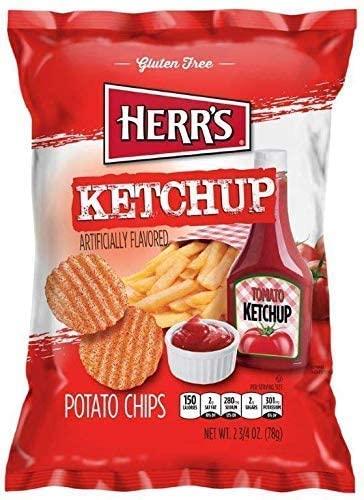 HERR\'S Herr\'s Ketchup Potato Chips, 2.75 Oz pack of 9