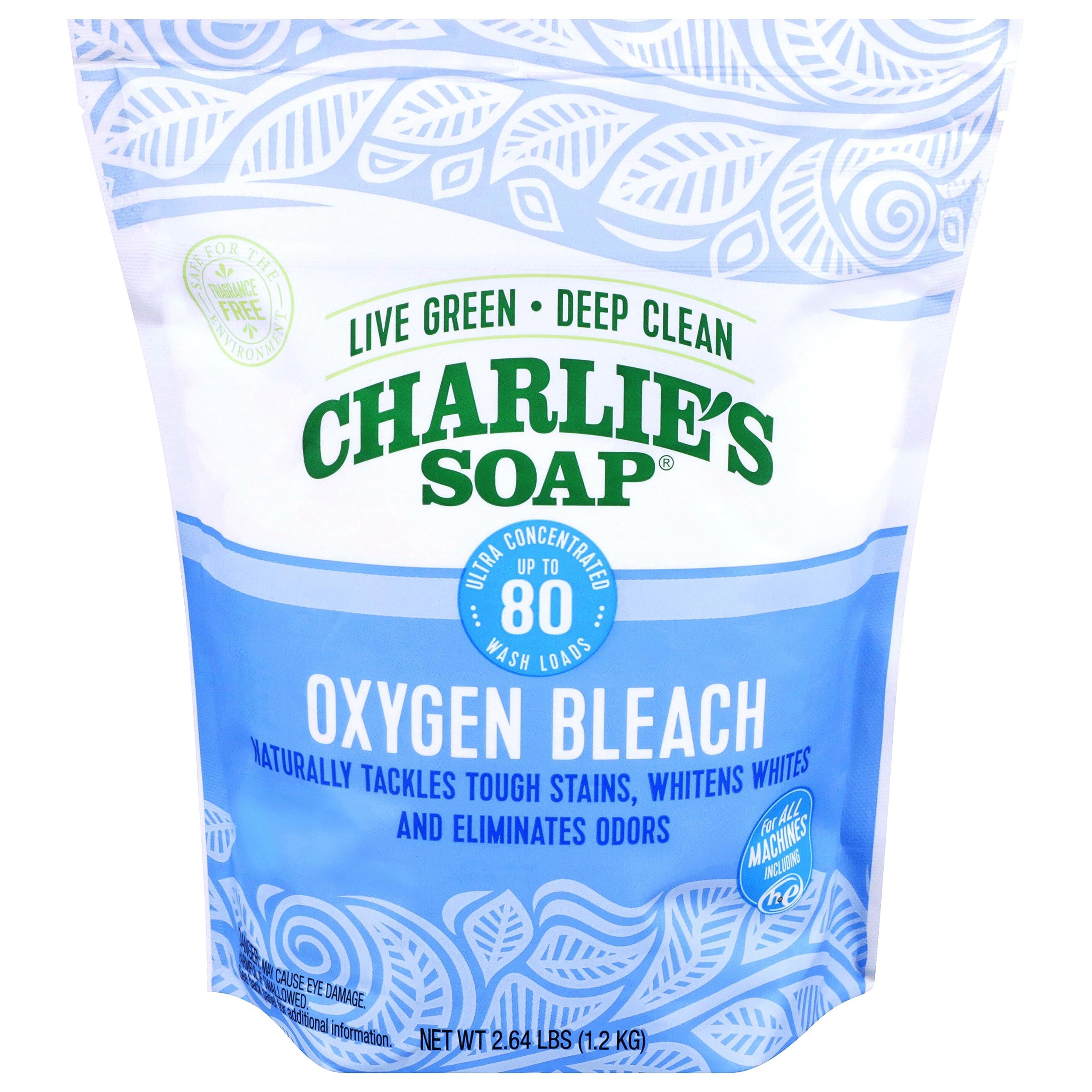 Charlie\'s Soap Charlie\'s Soap Oxygen Bleach (2.64 Lbs., 1 Pack) Non-Chlorine Bleach Alternative Powder Whiten Laundry & Remove Stains Safer for Colors