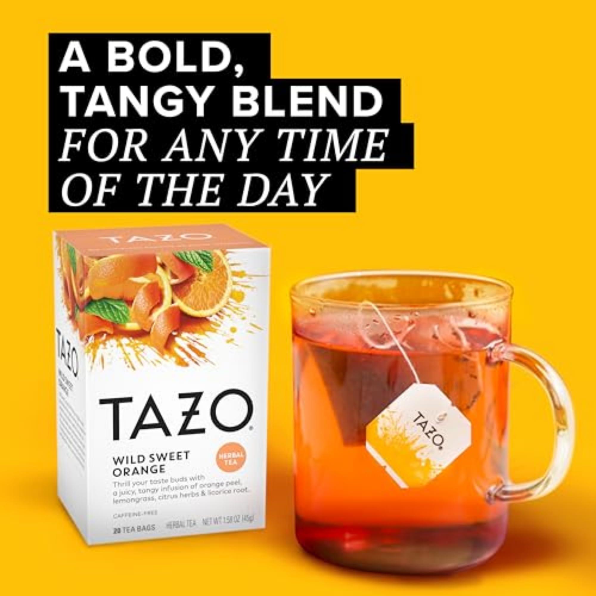 TAZO TAZO Wild Sweet Orange Tea Bags, Unsweetened Herbal Tea, Caffeine-Free, 20 Total Tea Bags