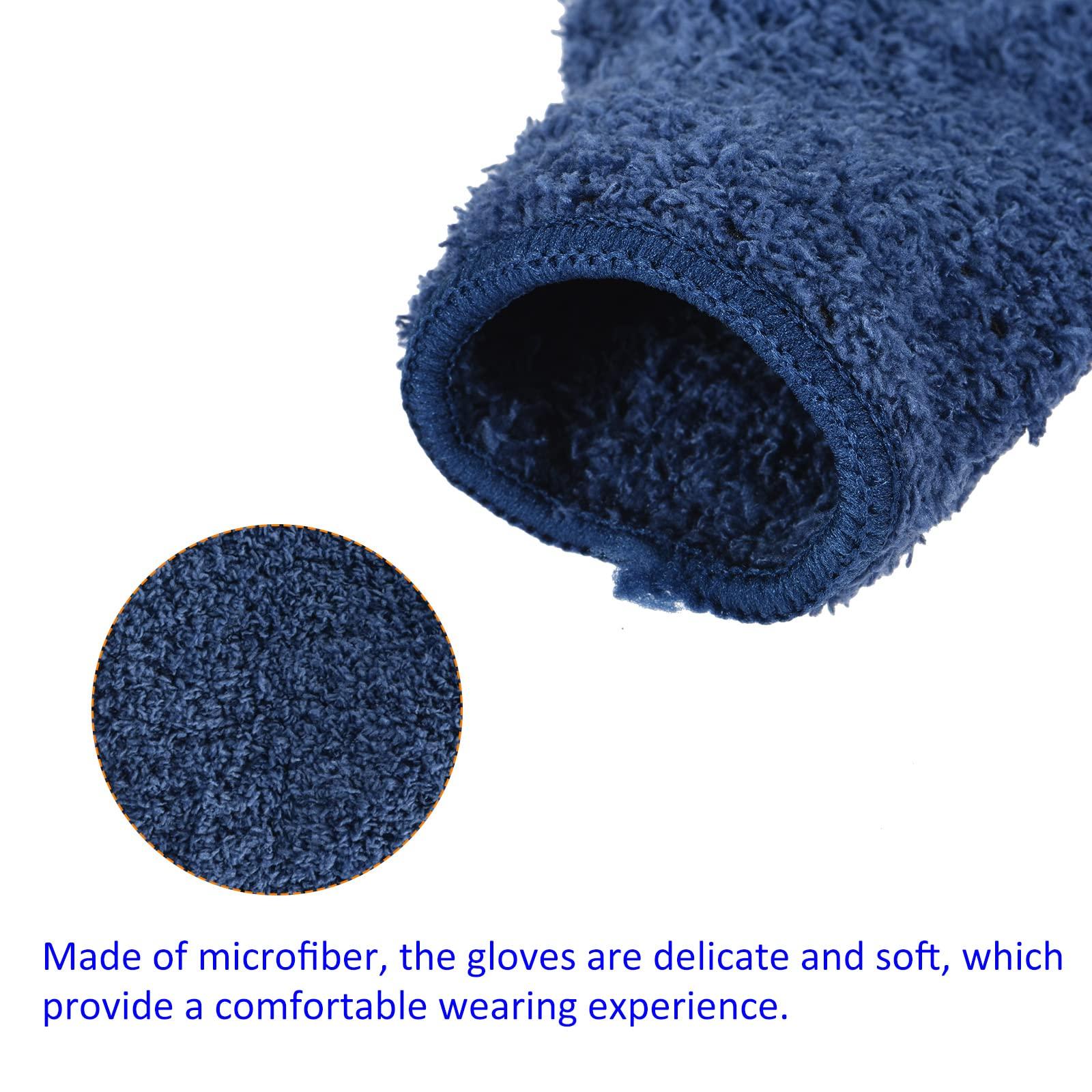 M METERXITY M METERXITY 2 Pair Dust Removal Gloves - Household Cleaning Mitts, Soft & Durable, Apply to Kitchen/Garden/Room (8.66 x 5.12 Inches, Gray Dark Blue)