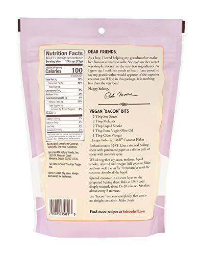 Bob's Red Mill Bob\'s Red Mill Unsweetened Coconut Flakes - 10 Ounce (Pack of 4), Unsulfured, Fair Trade Certified, Non GMO, Vegan, Kosher, Paleo, Keto Friendly