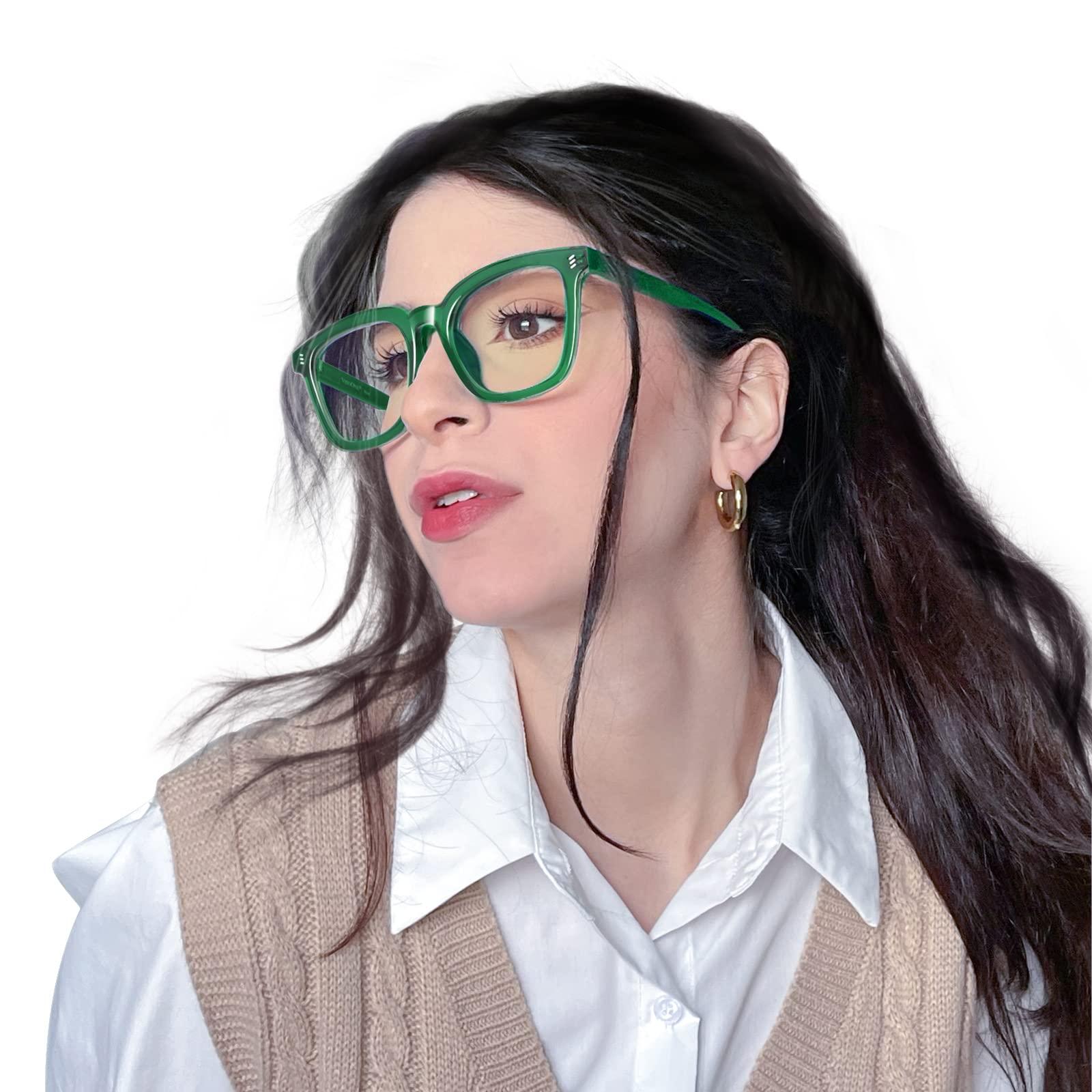 VISOONE VISOONE Square Classic Blue Light Blocking Glasses with Non Prescription Anti Glare For Women and Men NOE