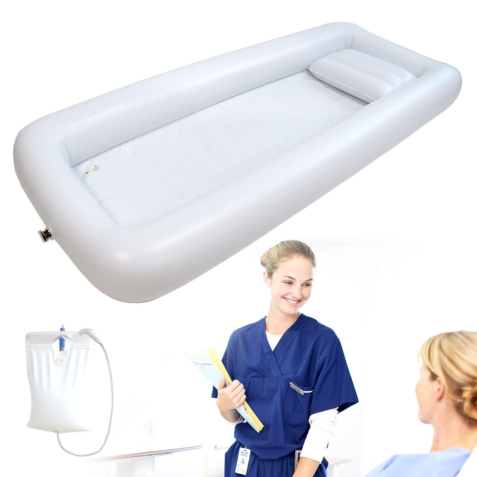 TUSAUW TUSAUW Medical Inflatable Bathtub Bathtub for Bedridden Patients, PVC Portable Bathtub with Water Bag,Electric Air Pump, Air Pillow for Elder,Pregnant,Disabled,Bedridden Patients,Seniors,Handicapped