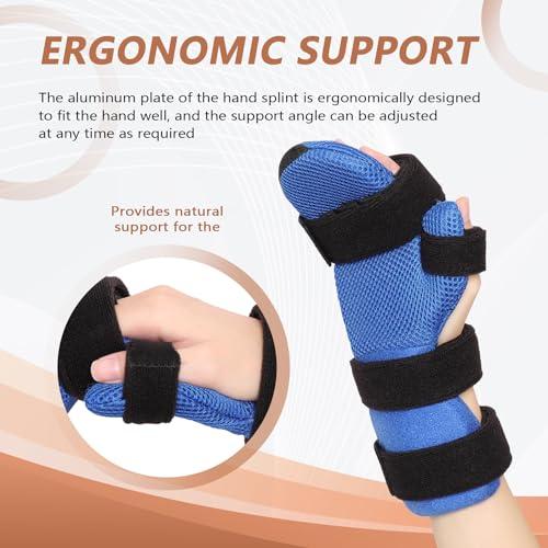 Scurnhau Scurnhau Resting Hand Splint, Night Sleeping Carpal Tunnel Wrist & Finger Splint, Stroke Hand Brace with Finger Support for Finger Contractures, Tendonitis, Arthritis, Fits Left and Right Hands, L