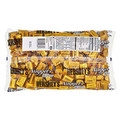 HERSHEY'S HERSHEY'S Nuggests Extra Creamy Milk Chocolate Candy, Bag toffee, Toffee and Almonds, 60 Ounce