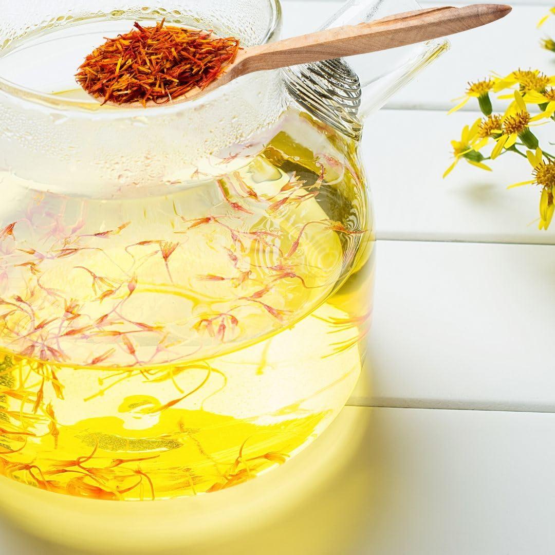 UNCLEJUM Safflower Tea Thai Safflower petal Carthamus Dried Thailand Healthy Herb Tea 3.5 Oz. (100g.)