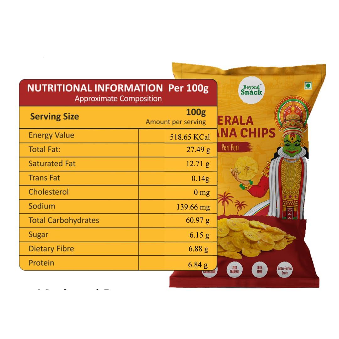BEYOND SNACK Beyond Snck - Beyond Snack Kerala Banana Chips, No Hand Touch, Fully Automated- 2 Peri Peri & 1 Original Style, Pack of 3 (100 Grams Each)