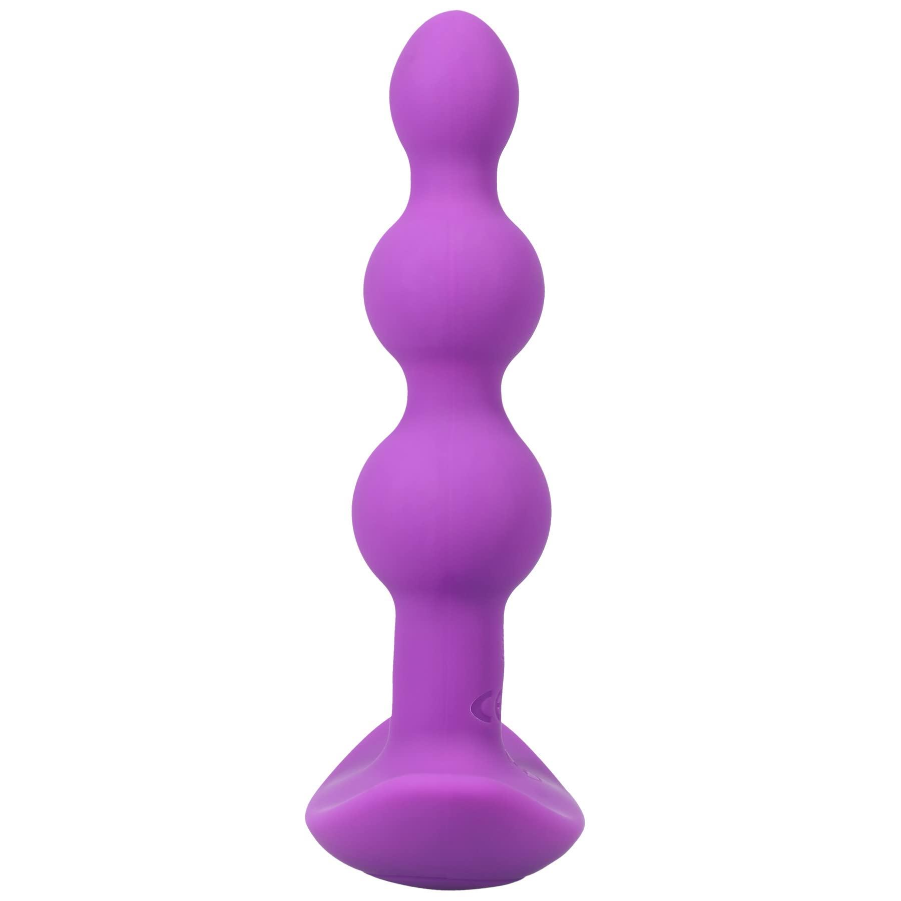 Doc Johnson Doc Johnson A-Play - Beaded Vibe - Rechargeable Silicone Anal Bead Plug with Remote, Purple