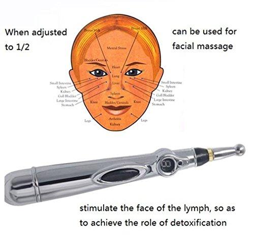 DPROMOT Electronic Acupuncture Pen with 3 Different Heads, Electric Meridian Energy Body Massager Pain Relief Therapy Instrument