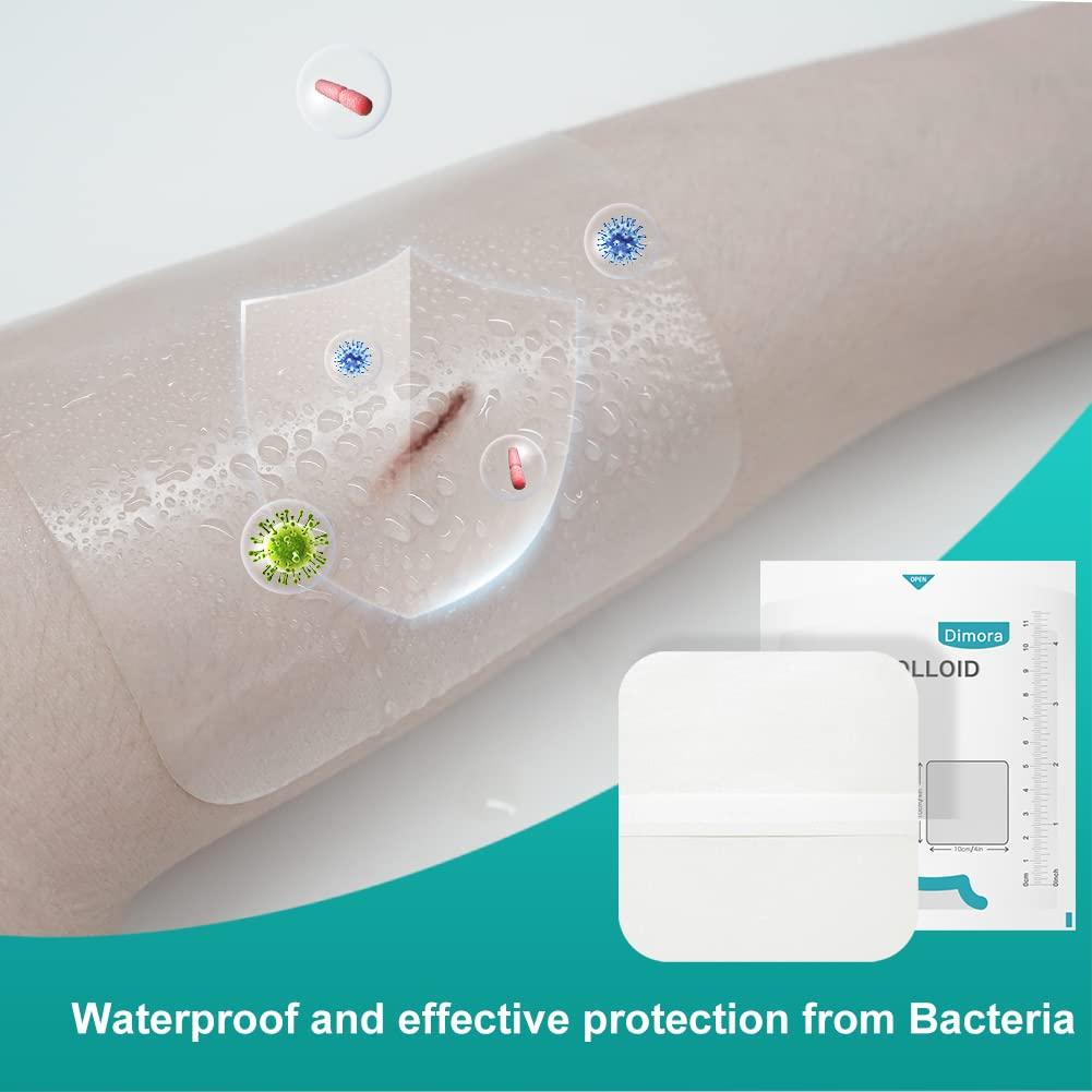 Dimora Dimora Transparent Film Wound Dressing 6x8 inch 20 Packs + Dimora Hydrocolloid Wound Dressing, 10 Pack Ultra Thin 4\" x 4\"