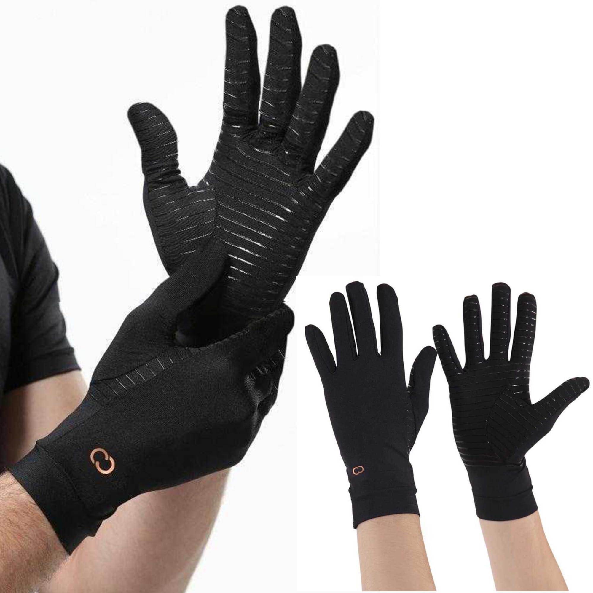 Copper Compression Copper Compression Full Finger Arthritis Gloves - Palm Grips - Touch Screen Fingertips - Compression Support for Carpal Tunnel, Pain Relief, Tendonitis - Fits Men & Women - 1 Pair - XL