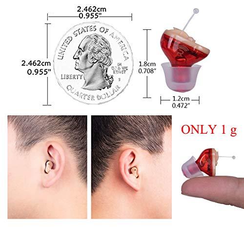 Brefonak Hearing Amplifier for Seniors Adults Noise-Cancelling - Ear Amplifier Invisible Voice Sound Amplifiers Elderly Listening Assistance Device Hearing Aid Cleaning Tools Included for Right Ear