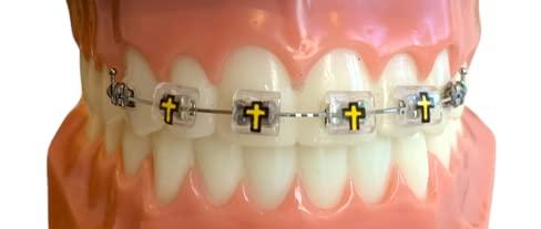 Snapcaps Snapcaps Braces Bumper Cover, Orthodontic Bracket Wax Substitute, Alternative Snap-on Braces Guard Braces Accessories 10 pack (Cross)