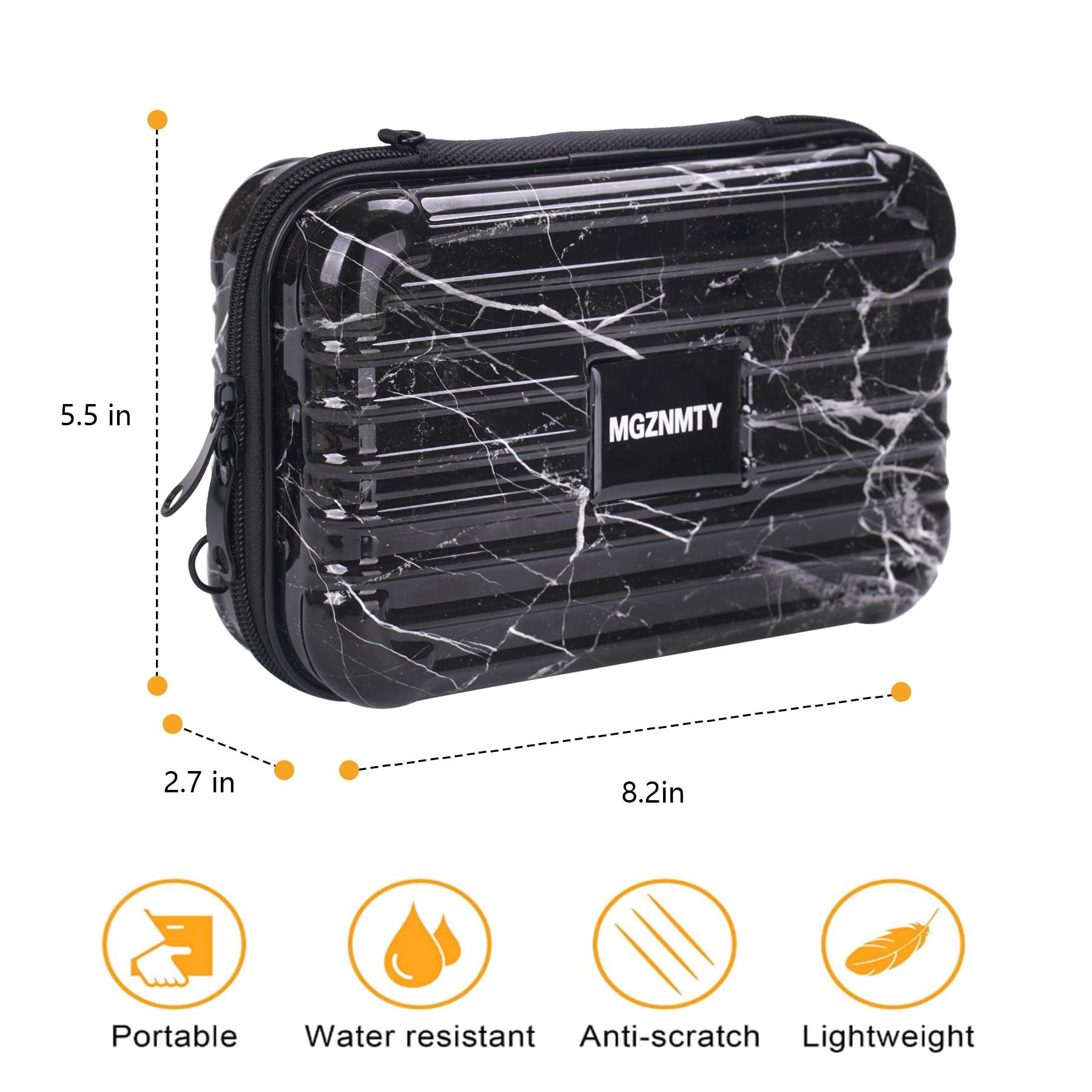 MGZNMTY MGZNMTY Travel Carrying Case for Asthma Inhaler, Inhaler Spacer for Kids and Adults, Masks, Inhaler Holder Bag with Shoulder Crossbody Rope and Mesh Pocket for Medicine (Only Case) (Black Marble)