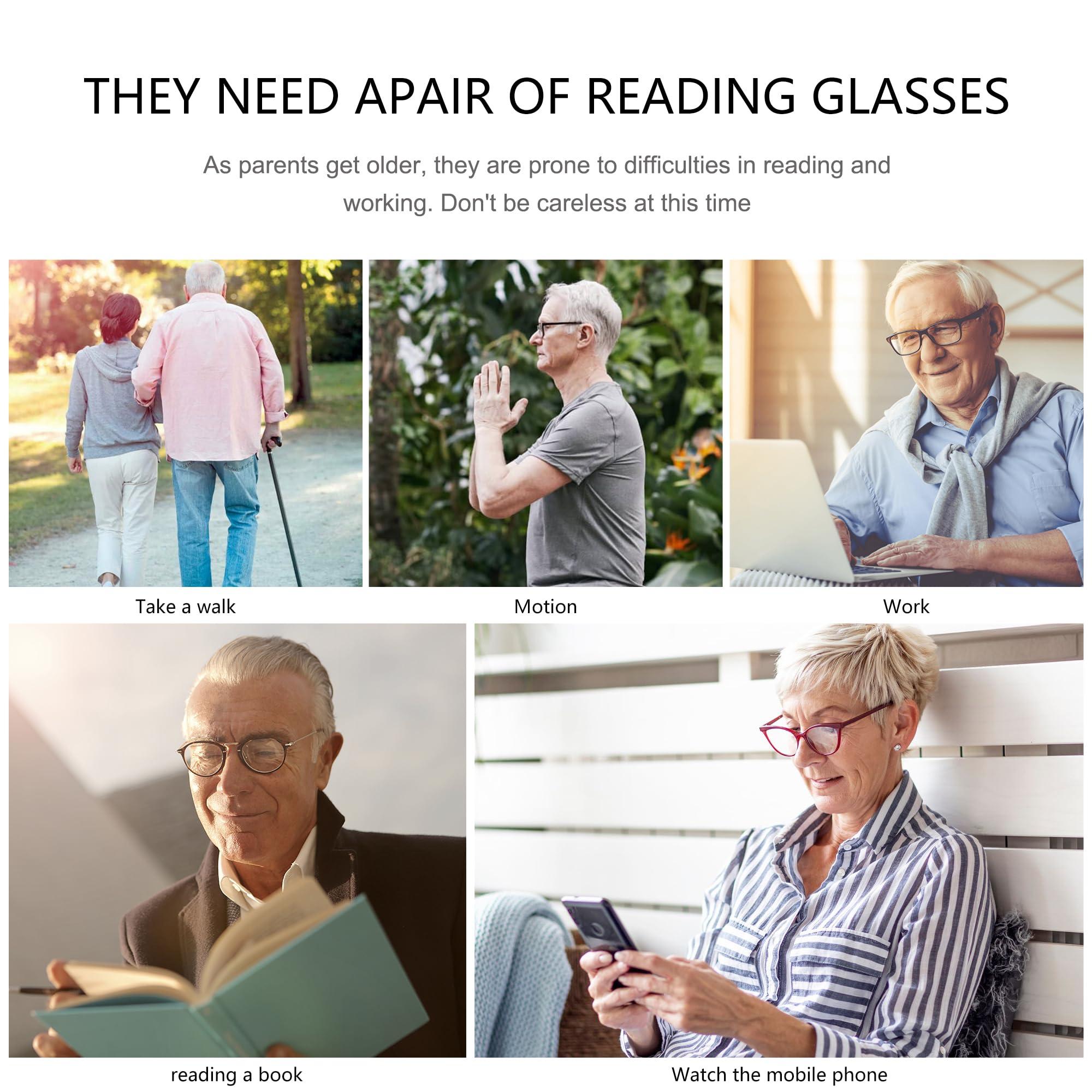 Przene Przene 4 Pack Rectangle Reading Glasses for Men Women Blue Light Blocking Readers Black/Demi Brown 1.25