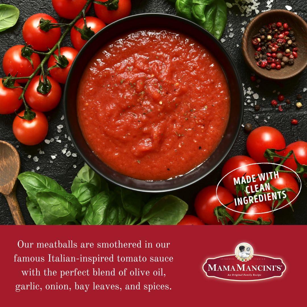 MAMAMANCINI\'S Mama Mancini\'s Beef Meatballs Microwave Meals in Italian Style Pasta Sauce | Frozen Meals Thaw Heat & Eat | 10oz Cup (Pack of 8) (Beef Meatballs)