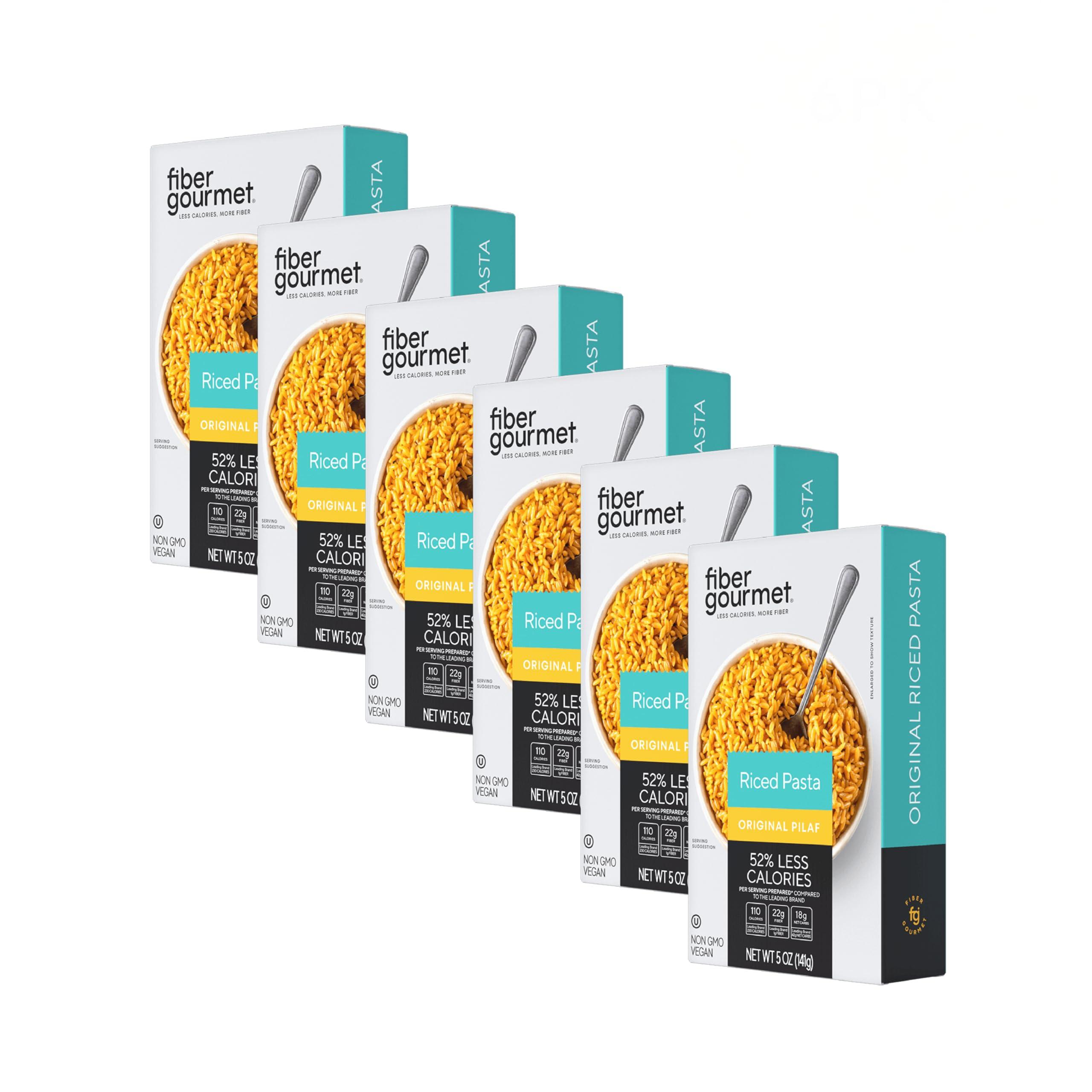 Fiber Gourmet Fiber Gourmet Pasta Original Pilaf Riced Pasta Fiber-Rich, Low Calorie, Healthy Pasta Made in Italy, Kosher, Vegan Certified, Non-GMO and Has Zero Artificial Colors or Flavoring 5 Oz (Pack of 6)