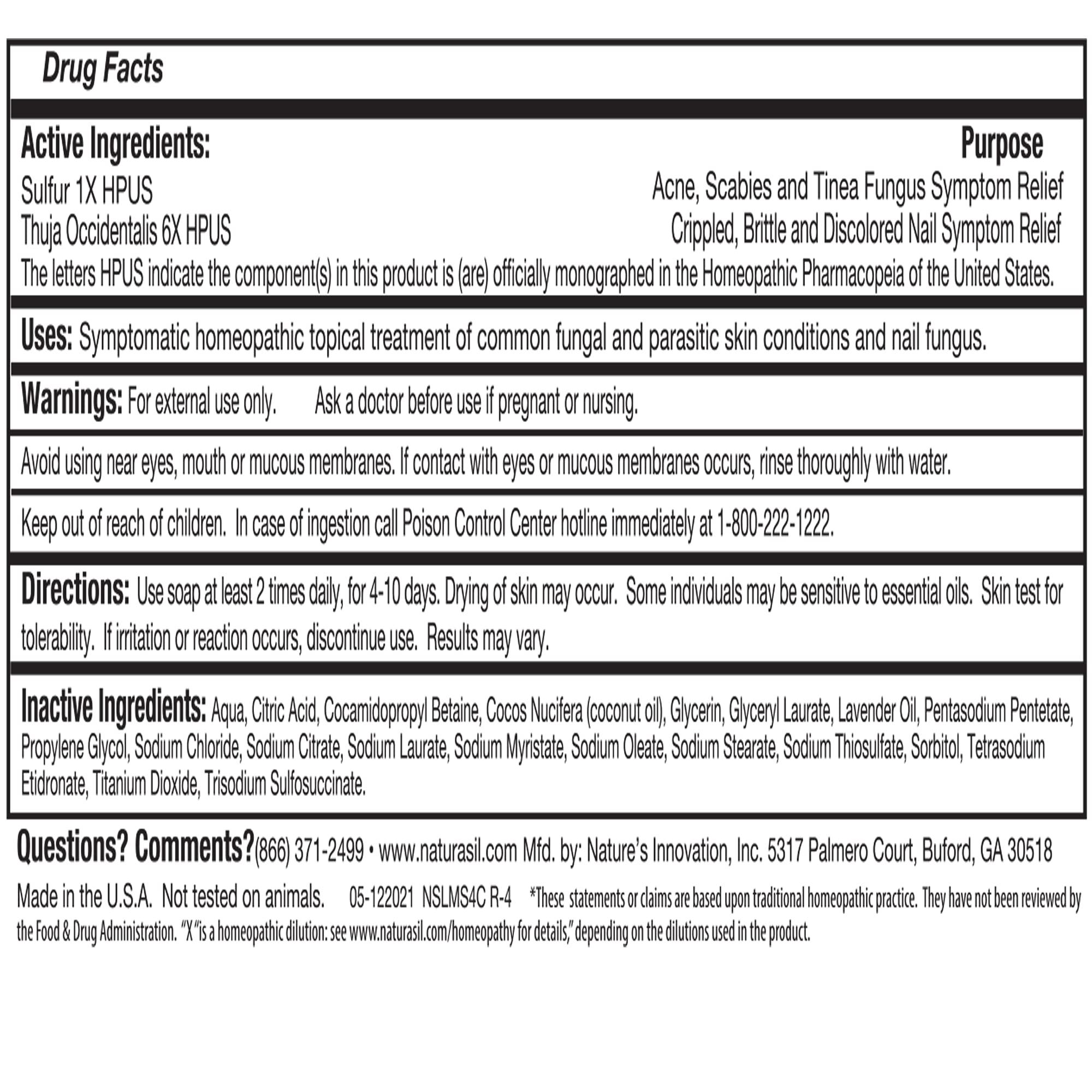 Naturasil Naturasil 10% Sulfur Lavender Soap Bar Natural Skin Treatment for Acne, Bug Bites, Warts Treatment, Viral Bumps, Nodes & Itching | for Kids & Adults |113 grams