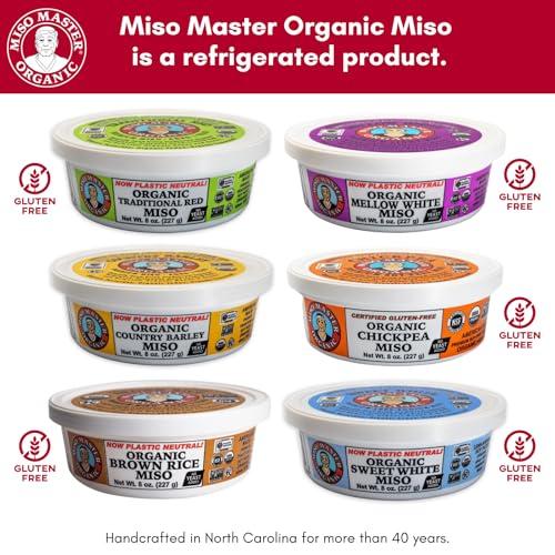 MISO MASTER ORGANIC Miso Master Organic Mellow White Miso, Gluten-Free, Organic, Non-GMO, Vegan, Kosher, Vegan White Miso Paste, 16 oz tub
