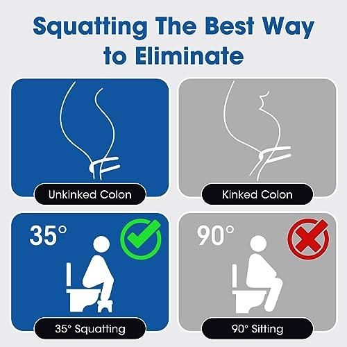 AZEN AZEN Toilet Stool Squat Adult, Wood Poop Stool for Bathroom Adults, Portable Toilet Potty Stool for Adults, 7 Inch Height