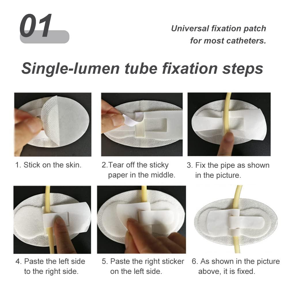 Chihutown 4 Pack Catheter Stabilization Device Tape, Catheter Tube Holder Adhesive, Foley Catheter Fixing Sticker, Catheter Securement Adhesive