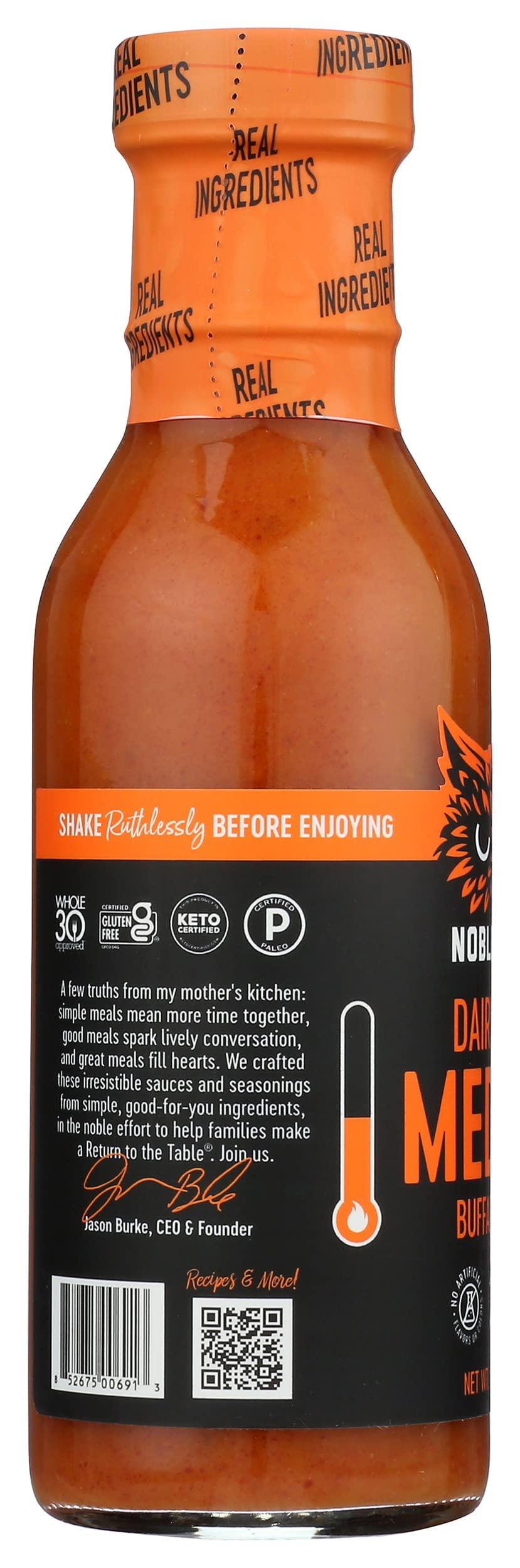 The New Primal The New Primal Medium Buffalo Dipping and Wing Sauce, Gluten Free, 12.5 Fluid Ounce (Pack of 6)