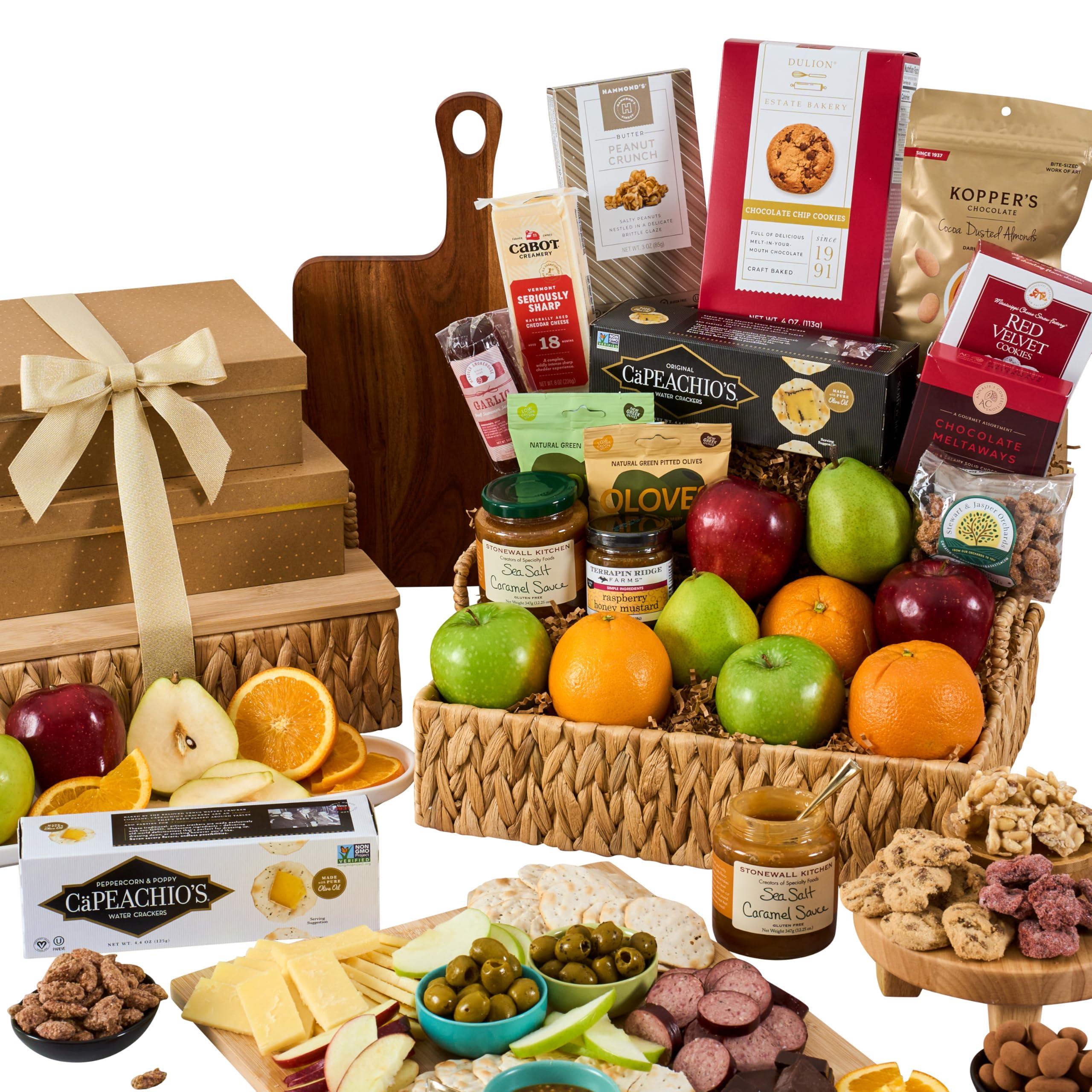 GourmetGiftBaskets.com GourmetGiftBaskets.com Deluxe Fruit Basket - Gourmet Gift Baskets Prime - Fruit Gift Baskets - Food Gift Baskets Prime - Birthday, Christmas, Sympathy, Men, Women, Family