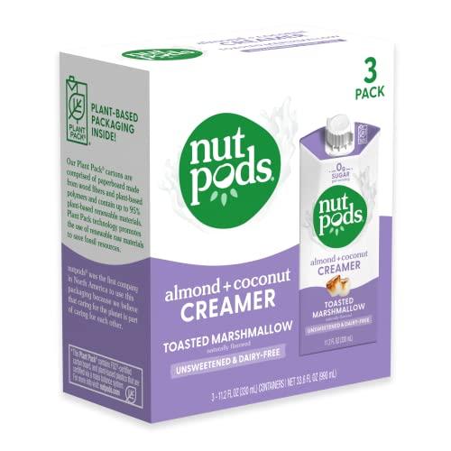 nutpods nutpods Non Dairy Coffee Creamer Bundle: a 4 pack of French Vanilla creamer and a 3 pack of Toasted Marshmallow creamer.