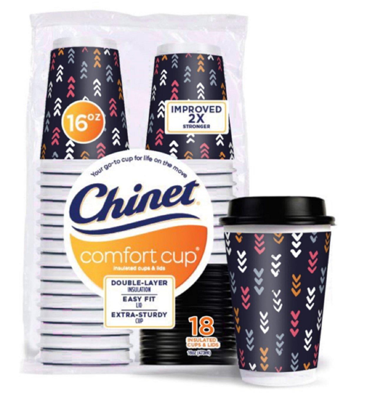 Chinet Chinet Comfort-Cup 108 Count Double-Wall Hot Cups & Lids, 16 Ounce